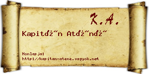 Kapitán Aténé névjegykártya